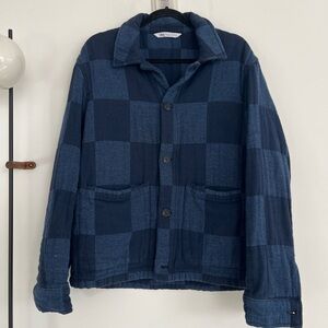 Zara Men's Blue Plaid Shirt Jacket